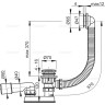 Сифон ALCAPLAST A505CRM-80 для ванны click/clack, хромированный пластик, длина 80 см